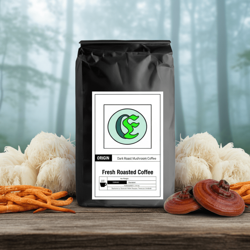 Dark Roast Mushroom Coffee - E - coffee