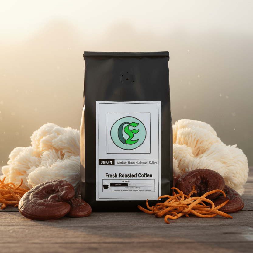 Medium Roast Coffee with Mushrooms - E - coffee